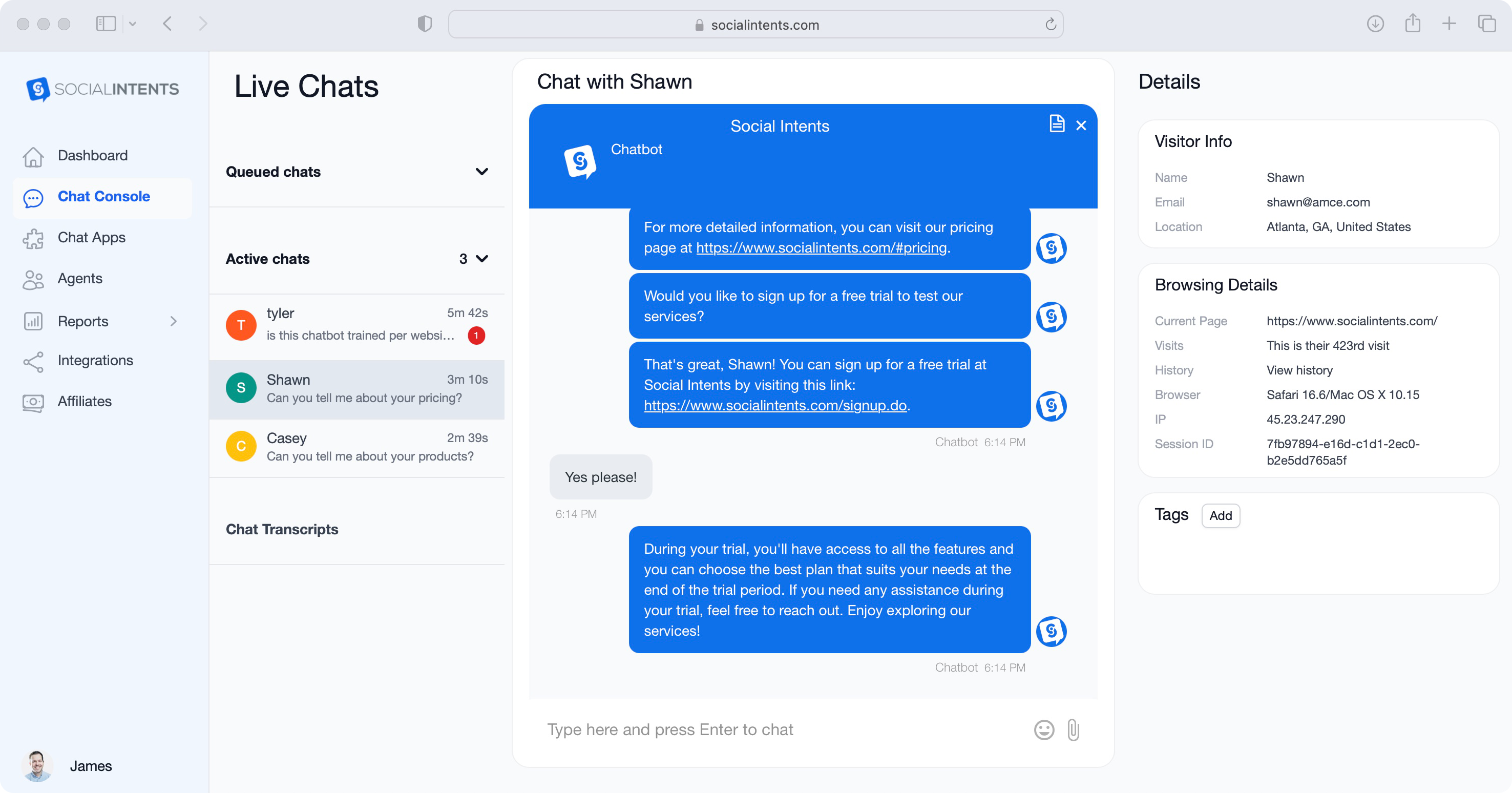 Microsoft Teams Live Chat screenshot