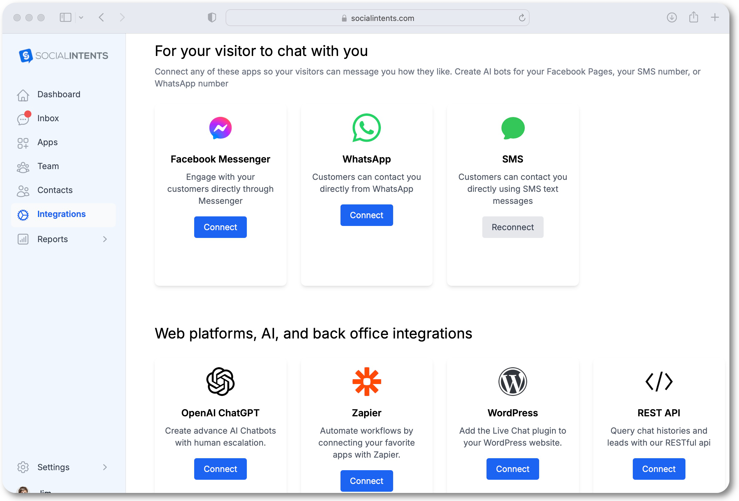 Messenger Live Chat setup